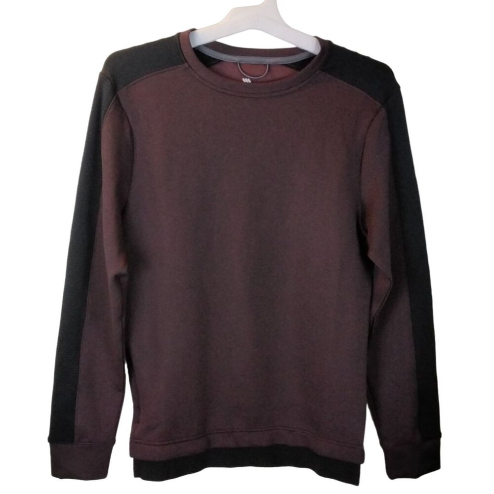 All in Motion Mens Small Athletic Soft Quick Dry Sweatshirt Dark Maroon/Black
